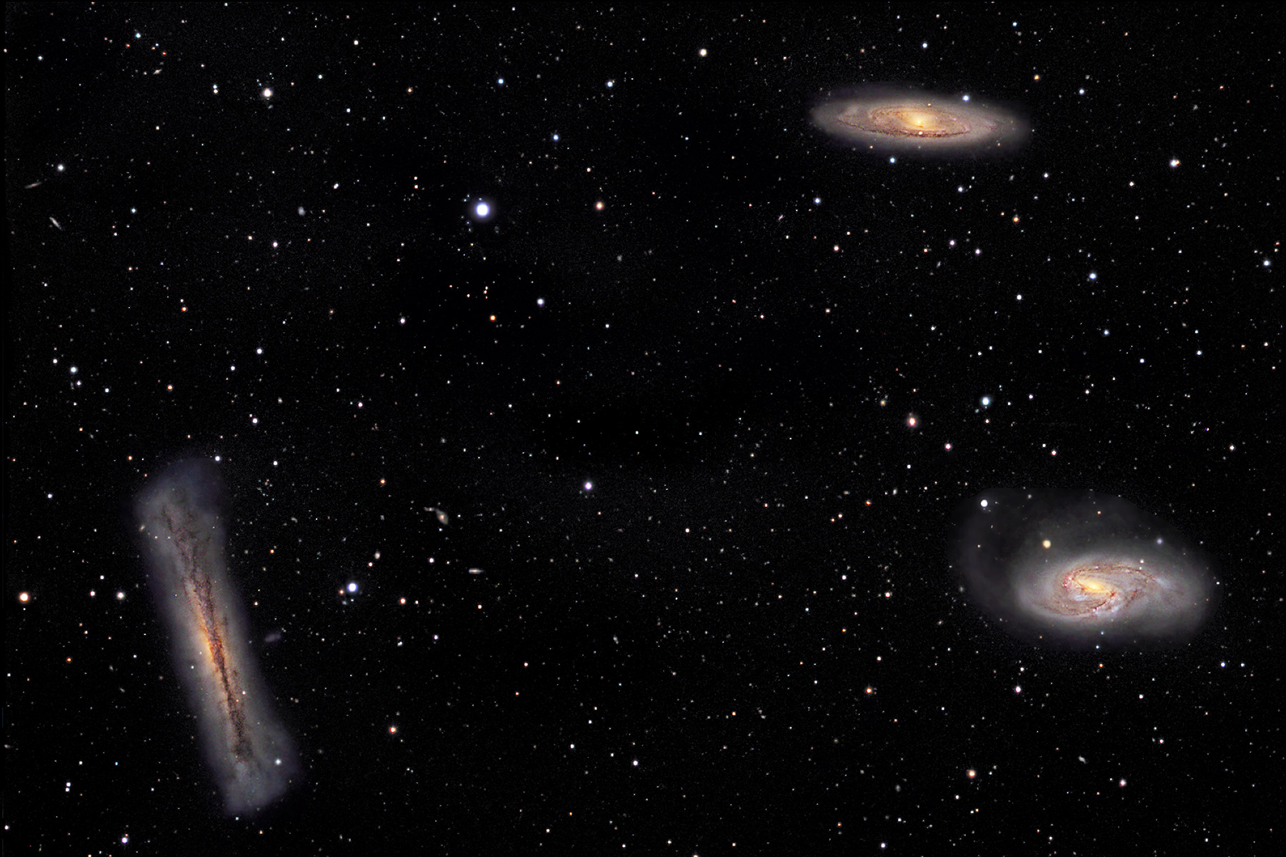 leo trio galaxies m65 m66 ngc 3627 astrophography leo trio galaxies m65 m66 ngc 3627 astrophography